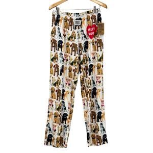 Dog Lover Lounge Pajama Pants NWT Large I Ruff You Puppy Print Brief Insanity